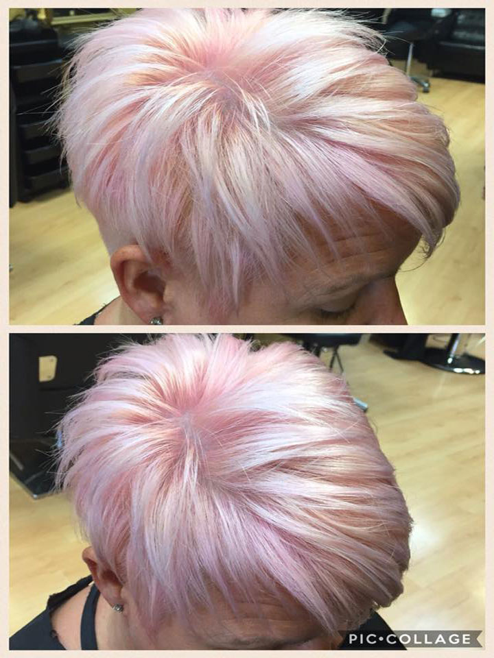 short pink hair